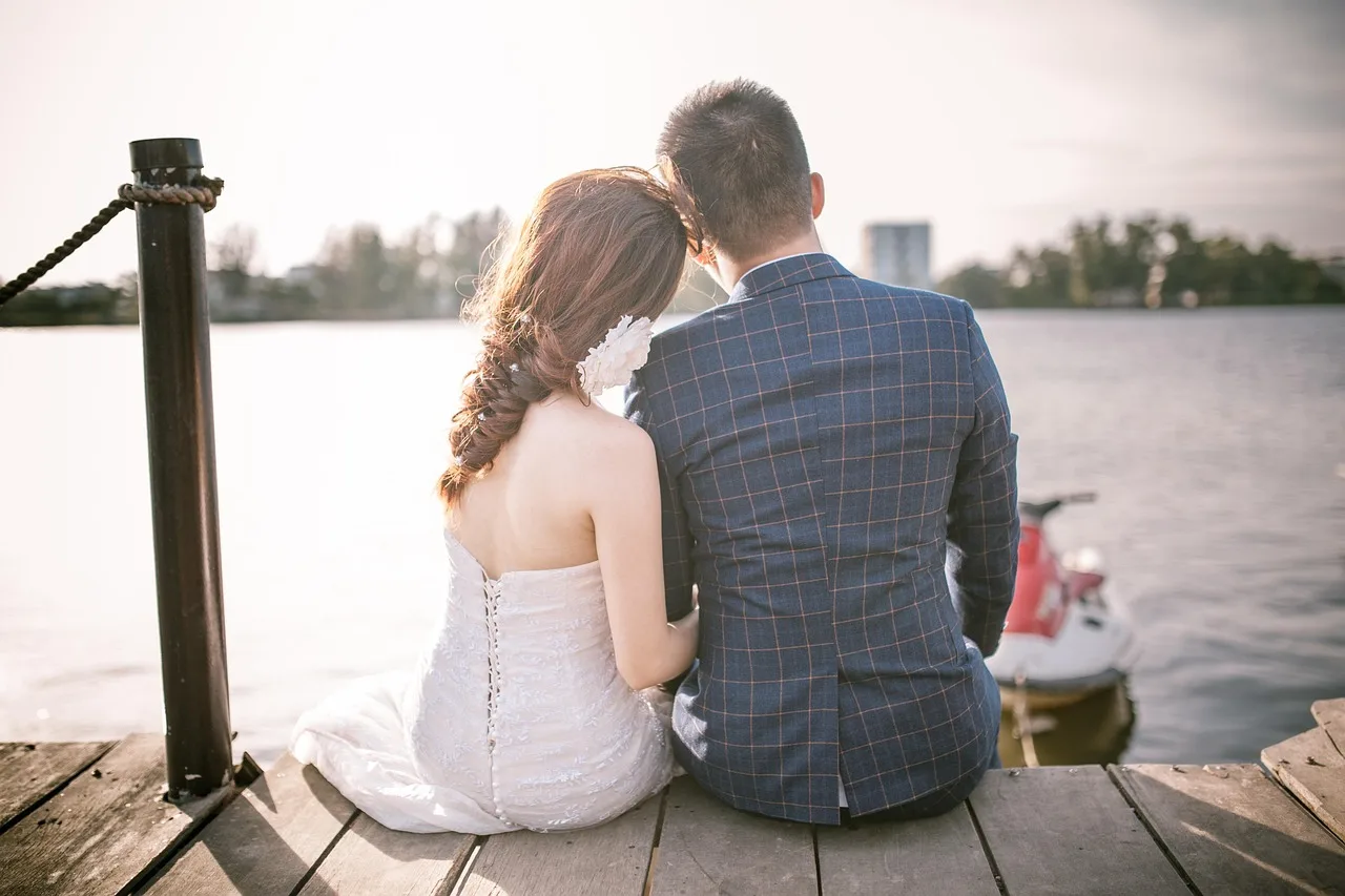 couple, wedding, love, back, lovers, relationship, newlyweds, marriage, bride, groom, sit, sitting, together, man, woman, dress, female, romantic, pier, jetty, dock, couple, wedding, wedding, wedding, wedding, wedding, lovers, relationship, marriage. How much to charge for wedding planning work